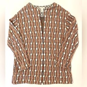 H&M Knitted Cardigan Sweater - Multicolor earthtone pattern with pockets